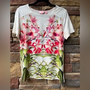 Ted Baker sz3 Floral mixed media top